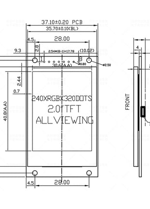 2.0 Inch TFT Display Module ST7789VW Driver 240*320 4-Line SPI HD Full View LCD Screen 8PIN OLED LCD Module