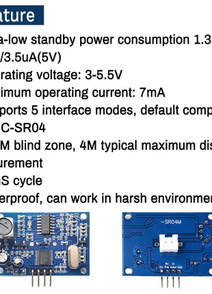 for AJ-SR04M Ultrasonic Ranging Sensor Module Waterproof with 2.5M Cable Probe Distance Measuring Sensor for Arduino 20-450CM Electronic Module