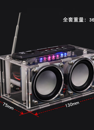 Kit de altavoz Bluetooth DIY con radio FM 87.5-108MHz, proyecto de soldadura DIY, kit electrónico de práctica, montaje de soldadura, disco U, TF, kit electrónico DIY