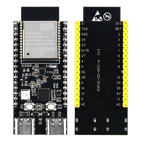 Placa de desarrollo CP2102 ESP-32 C5 Módulo WiFi de doble frecuencia 2.4G 5GHz ESP-32-C5-DevKitC-1 N4 Flash de 4MB WIFI6 Módulo electrónico TYPE-C de 32 PINES