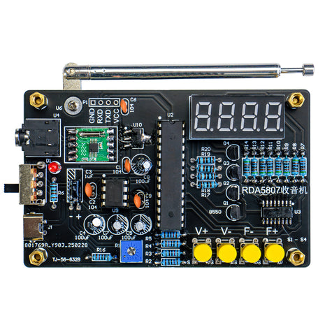 DIY Electronic Kit RDA5807M FM Radio 87-180MHz with Digital Tube Display STC15 Microcontroller Electronic Soldering Projects DIY Electronic Kit