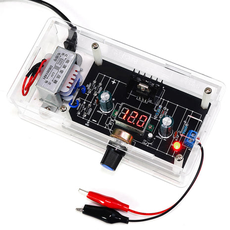 DIY Kit Electronic LM317 Adjustable DC Regulated Voltage 110V 220V DIY Soldering Kit Digital Display Output Voltages 1.25V-12.5V DIY Electronic Kit