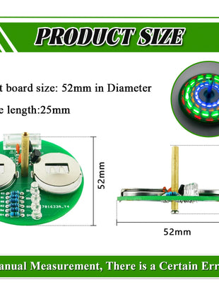 Kit de giroscopio LED de escritorio DIY Interruptor de vibración de triodo Kit de soldadura DIY de placa de circuito de batería CR2032 Alimentación DC6V Kit electrónico DIY