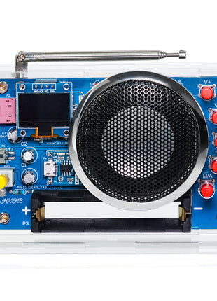 DIY OLED FM Radio Electronic Kit Adjustable Frequency 87-108MHz DIY Soldering Kit RDA5807 Rechargeable Source Full Range Speaker DIY Electronic Kit