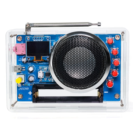 DIY OLED FM Radio Electronic Kit Adjustable Frequency 87-108MHz DIY Soldering Kit RDA5807 Rechargeable Source Full Range Speaker DIY Electronic Kit