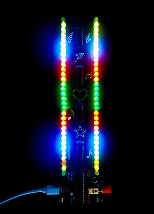 DIY Sound Control LED Music Spectrum Electronic Kit 32-Segment RGB 4 Spectral Effects DIY Soldering Practice USB Interface DC 5V DIY Electronic Kit