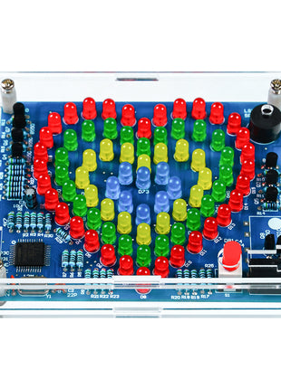 DIY 4-Layer LED Heart-Shaped Stacked Flowing Lights Electronic Kit Multi-Form Flashing Light Double-Sided PCB Soldering DIY Kit