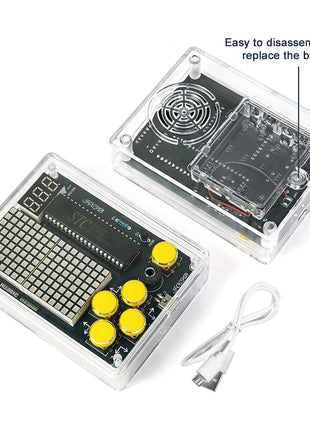 DIY Upgraded Pixel Game Console Electronic Kit Red LED Dot Matrix Digital Tube Display Soldering Practice Kit Adjustable USB 5V DIY Electronic Kit