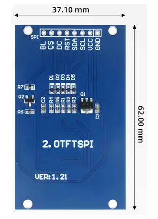 2.0 Inch TFT Display Module ST7789VW Driver 240*320 4-Line SPI HD Full View LCD Screen 8PIN OLED LCD Module