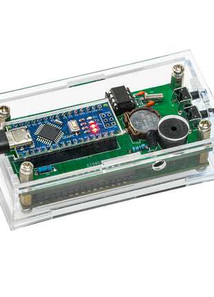 Kit de reloj electrónico LCD DIY DS1302 con pantalla de temperatura, luz de fondo ajustable, alarma musical para Arduino Tipo-C USB DC5V Kit electrónico DIY