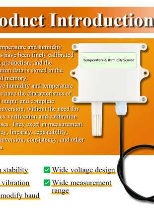 Digital Display Transmitter with Temperature Humidity Sensor Probe RS485 Analog 0-5V 0-10V 4-20mA Waterproof Temperature Sensors Sensor Module