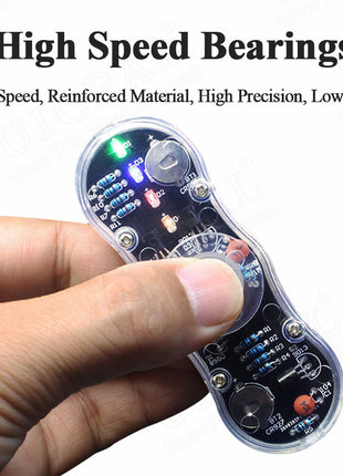 DIY LED Fidget Top Assembly Finger Rotate Toy Soldering Project Practice Solder Colour Light DIY Electronic Kit with CR927 DIY Electronic Kit