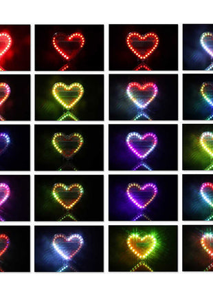 Kit electrónico DIY con luces LED en forma de corazón y efecto de flujo, 32 luces LED coloridas, kit de práctica de soldadura DIY, alimentado por batería