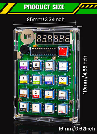 Kit de producción electrónica de calculadora DIY con pantalla digital LED con carcasa, kit de práctica de soldadura con microcontrolador, kit electrónico DIY