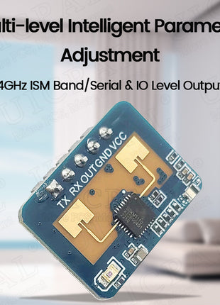 LD2410C 24GHz Human Presence Sensor FMCW Wave Radar Induction Module Body Heartbeat Detection Sensors High Accuracy Electronic Module