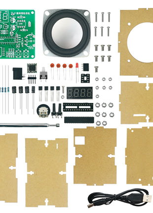 DIY FM Digital Tube Radio Kit Electronic Adjustable 87.5-108.1MHz Soldering Practice Kit RDA5807 Radio Module LM386 Amplifier 5V DIY Electronic Kit