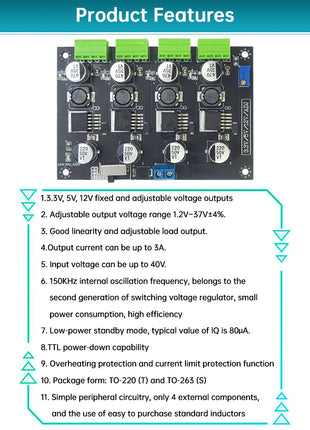 LM-2596 Multi-Circuit Switching Power Supplies Module 3.3V 5V 12V ADJ Adjustable Voltage Output Power Modules LM2596 LM-2596 Multi-Circuit Switching Power Supplies Module 3.3V 5V 12V ADJ Adjustable Voltage Output Power Modules LM2596 Electronic Module