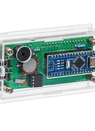 Kit de reloj electrónico LCD DIY DS1302 con pantalla de temperatura, luz de fondo ajustable, alarma musical para Arduino Tipo-C USB DC5V Kit electrónico DIY