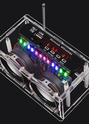 Kit de altavoz Bluetooth DIY con radio FM 87.5-108MHz, proyecto de soldadura DIY, kit electrónico de práctica, montaje de soldadura, disco U, TF, kit electrónico DIY