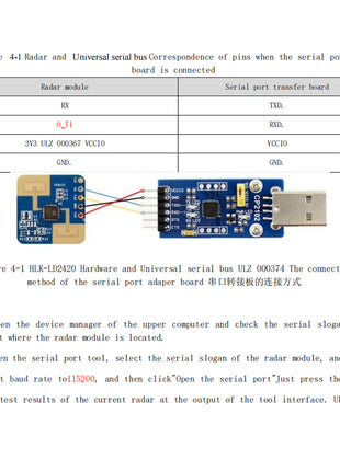 Módulo de radar LD2420, módulo de sensor de movimiento humano, 24 GHz, compatible con interfaz GPIO UART, sensor inteligente de bajo consumo, módulo electrónico de 5 pines