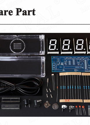 DIY Digital Clock Kit Display Date Week Temperature Alarm DS1302 Soldering Project Learning Practice Solder Diy Electronic Kit