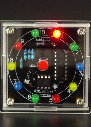 Kit electrónico de rueda de la fortuna con luz LED DIY, dados electrónicos, juego de estimación, kit de soldadura DIY, pulso de salida de 3 pines NE555 CD4017 3V, kit electrónico DIY