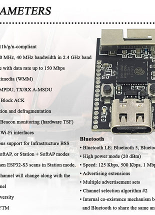 MINI ESP32-S3 Development Board for Arduino 2.4G Wifi BT Module Original Chip ESP32-S3FN8 8MB Flash 28Pin Type-C ESP32S3 Electronic Module