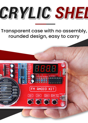 Kit Electrónico de Radio FM DIY 50-108MHz Ajustable IC RDA5807 con Pantalla Digital LED Kit de Soldadura DIY Altavoz de 3W Doble Alimentación Kit Electrónico DIY