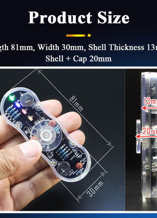 DIY LED Fidget Top Assembly Finger Rotate Toy Soldering Project Practice Solder Colour Light DIY Electronic Kit with CR927 DIY Electronic Kit