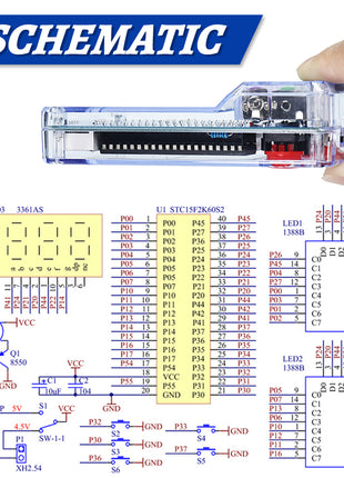 Kit electrónico de bricolaje Consola de juegos de píxeles LED Matriz de puntos Pantalla de tubo digital MCU STC15F2K60S2 PCB de doble cara Kit de soldadura DIY Kit electrónico DIY