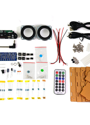 Kit de altavoz Bluetooth DIY con radio FM 87.5-108MHz, proyecto de soldadura DIY, kit electrónico de práctica, montaje de soldadura, disco U, TF, kit electrónico DIY