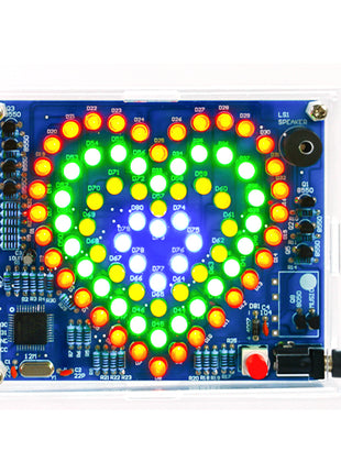 DIY 4-Layer LED Heart-Shaped Stacked Flowing Lights Electronic Kit Multi-Form Flashing Light Double-Sided PCB Soldering DIY Kit