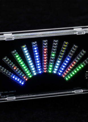 DIY Fan shaped Music Spectrum LED Rhythm Light Electronic Kit PCB SMD Component Soldering Kit MCU Audio Signal Conversion DC5V DIY Electronic Kit