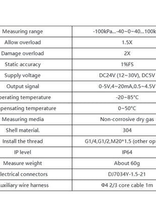 High Precision Vacuum Negative Pressure Sensor Gas Pressure Transmitter Instruments and Meters