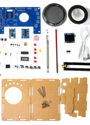 DIY OLED FM Radio Electronic Kit Adjustable Frequency 87-108MHz DIY Soldering Kit RDA5807 Rechargeable Source Full Range Speaker DIY Electronic Kit