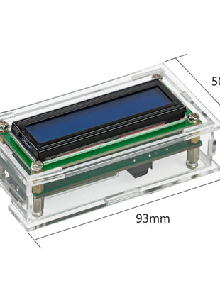 Kit de reloj electrónico LCD DIY DS1302 con pantalla de temperatura, luz de fondo ajustable, alarma musical para Arduino Tipo-C USB DC5V Kit electrónico DIY