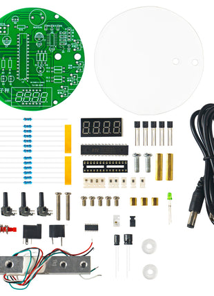 Kit DIY de báscula electrónica con capacidad de pesaje de 1 kg, kit de práctica de soldadura para microcontrolador 51 con pantalla de tubo digital, chip HX711, kit electrónico DIY de 5 V