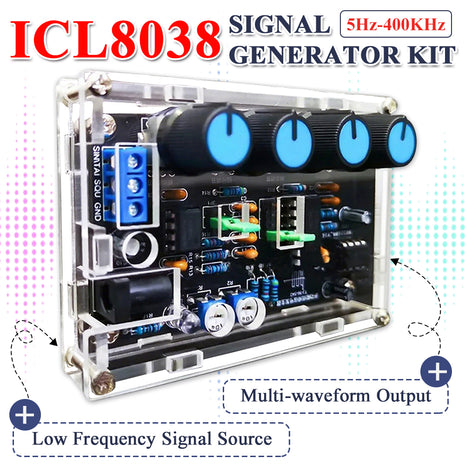 Generador de señal multifuncional de baja frecuencia DIY ICL8038 5Hz-400kHz Multi-onda Proyecto de soldadura DIY Práctica Kit electrónico Kit electrónico DIY