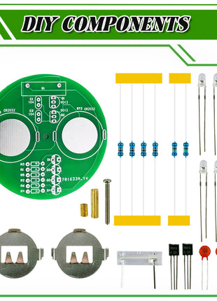 Kit de giroscopio LED de escritorio DIY Interruptor de vibración de triodo Kit de soldadura DIY de placa de circuito de batería CR2032 Alimentación DC6V Kit electrónico DIY