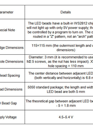 WS2812 LED Panel 256 Pixels Addressable RGB Matrix Electronic Module