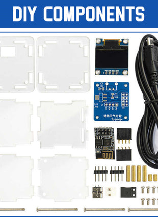 ESP8266 MINI Reloj Meteorológico WIFI Reloj Digital Kit de Soldadura DIY Estación Meteorológica Multifuncional Electrónica Kit Electrónico DIY