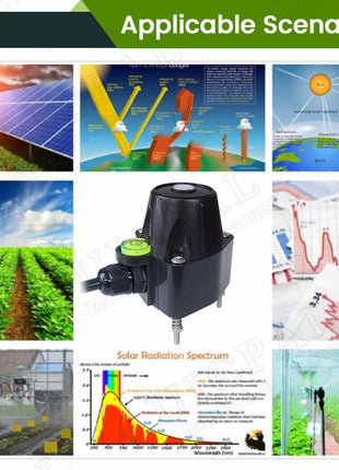 0-2000W Total Solar Radiation Sensor RS485 0-2V 4-20MA 400-1100nm Light Detector Sunshine Radiation Sensor Transmitter Pyranomer Sensor Module