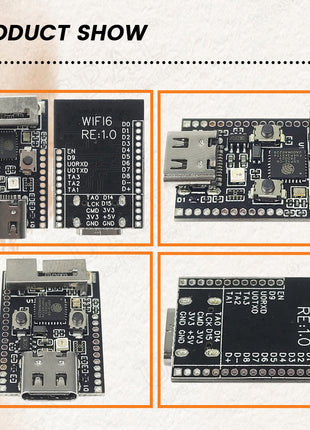 Módulo de desarrollo WiFi 6 ESP32-C6 Placa de desarrollo WiFi con oscilador de cristal de 32.768, LED RGB, núcleo RISC-V de 32 bits, Flash de 4 MB ESP-32 C6 Módulo electrónico