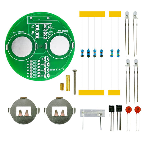 Kit de giroscopio LED de escritorio DIY Interruptor de vibración de triodo Kit de soldadura DIY de placa de circuito de batería CR2032 Alimentación DC6V Kit electrónico DIY