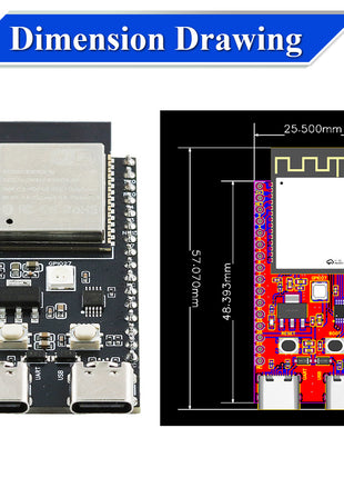 Placa de desarrollo ESP32-C5-DevKitC-1 Módulo WiFi de doble frecuencia 2.4G 5GHz con Pin N4 Flash de 4MB WIFI 6 CH340 Módulo electrónico ESP-32 C5 de 32 pines