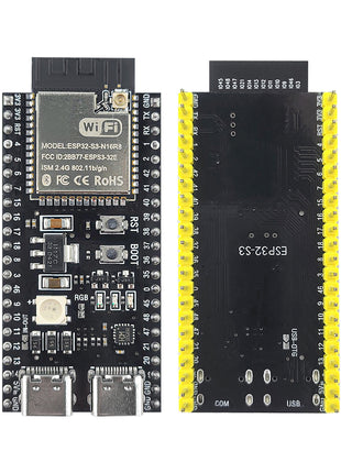 Placa de desarrollo ESP32-S3 con módulo WiFi BT de 2,4 G para IA, IoT, proyectos de bricolaje, MCU ESP32-S3 N16R8, 44 pines, tipo C, pines soldados, módulo electrónico