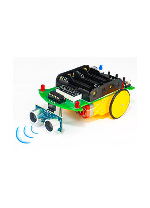 Kit electrónico de coche teledirigido ultrasónico DIY, kit de práctica de soldadura de coche inteligente con programación de pantalla LED, kit electrónico DIY