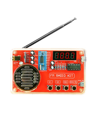 Kit Electrónico de Radio FM DIY 50-108MHz Ajustable IC RDA5807 con Pantalla Digital LED Kit de Soldadura DIY Altavoz de 3W Doble Alimentación Kit Electrónico DIY