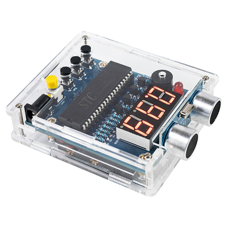 DIY Ultrasonic Ranging Electronic Kit STC with LED Measuring Distance 0-4M Radar Alarm DIY Soldering Project Practice Solder DIY Electronic Kit