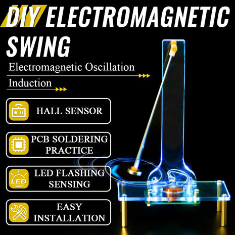 Suministro de kit electrónico experimental de columpio electromagnético DIY con LED intermitente con detección, kit electrónico DIY, práctica de soldadura, kit electrónico DIY de 5V
